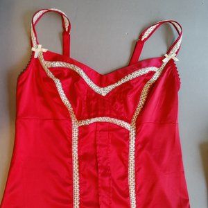 NEW Red Pleasure State Stretch Satin Cami M